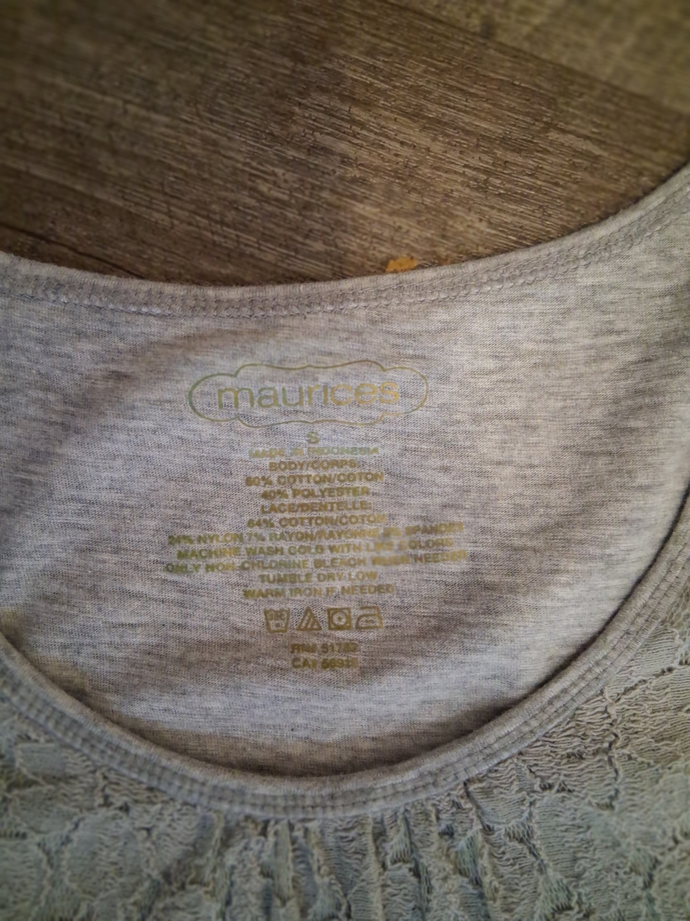Maurices/Faded Glory Lace Short-Sleeve Tees - White & Light Gray - Picture 2 of 8